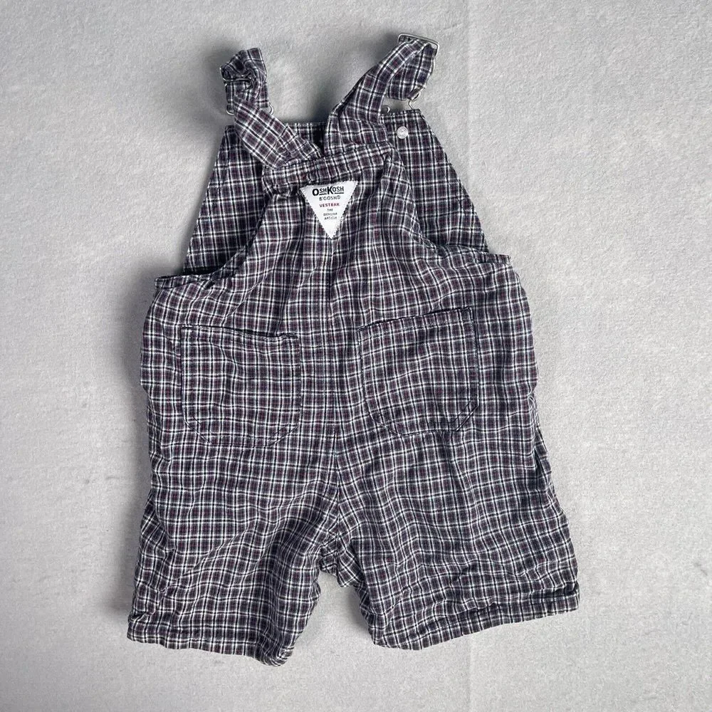 Osh‎ Kosh B'Gosh Overall One Piece Infant Sz 24 Months Plaid
